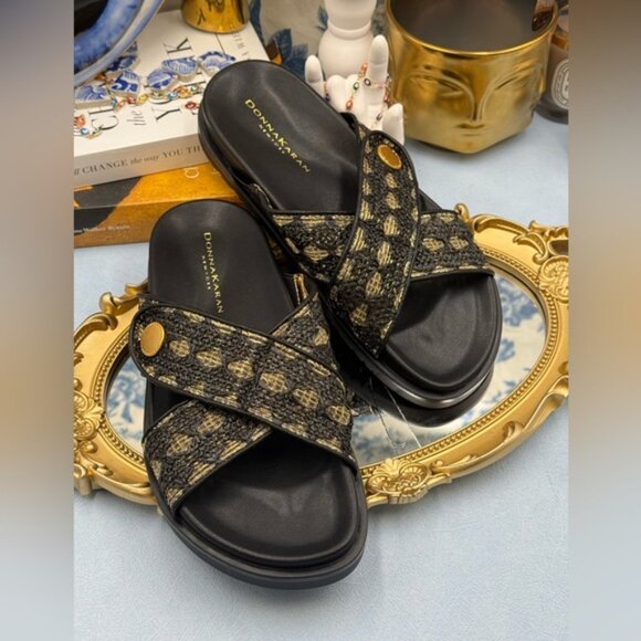 🆕 DONNA KARAN NEW YORK 🧿 NWOB Harisa X-Band Slip On Espadrille Sandal, Sz US 7 - Picture 8 of 15